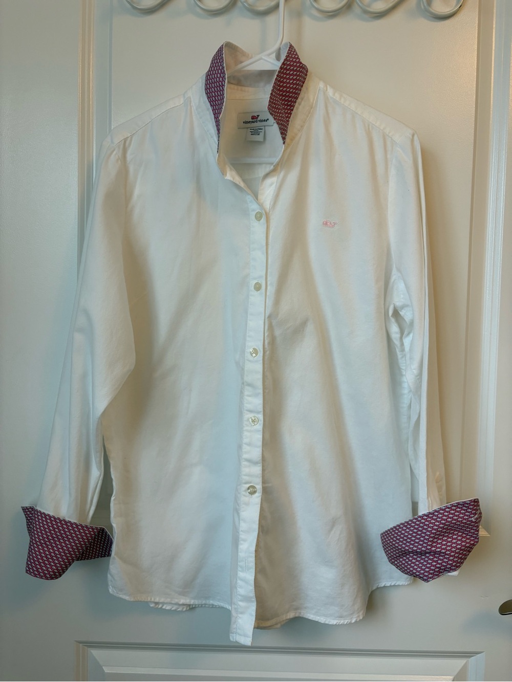 Vineyard Vines White Oxford Shirt Whale Silk Trim 🐳